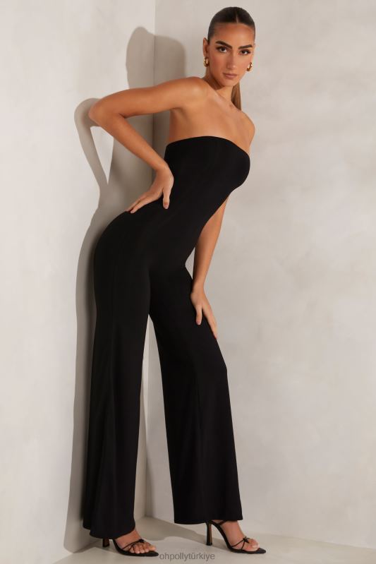 aaliyah bandeau geniş bacak tulum Oh Polly kadınlar 8046V794 Toplamak siyah - Görsel 7