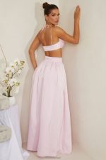 edyta pilili ağır saten maxi etek Oh Polly kadınlar 8046V746 etekler pembe - Görsel 2