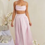 edyta pilili ağır saten maxi etek Oh Polly kadınlar 8046V746 etekler pembe