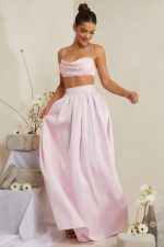 edyta pilili ağır saten maxi etek Oh Polly kadınlar 8046V746 etekler pembe - Görsel 10
