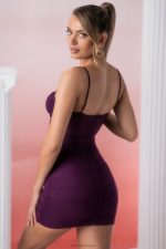 eirene bağcıklı mini elbise Oh Polly kadınlar 8046V446 elbiseler şarap - Görsel 7