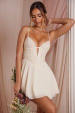 elodie dekolteli dantel korse mini elbise Oh Polly kadınlar 8046V257 elbiseler fildişi - Görsel 8