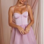 floriane tül etek korse mini elbise Oh Polly kadınlar 8046V263 elbiseler tozlu pembe