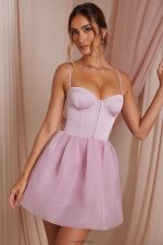 floriane tül etek korse mini elbise Oh Polly kadınlar 8046V263 elbiseler tozlu pembe - Görsel 9