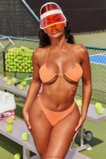 geri sarma tanga bikini altları vurmak Oh Polly kadınlar 8046V924 mayo turuncu - Görsel 3