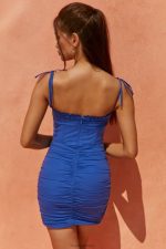 güneş ışığı geri çekilme askılı korse mini elbise Oh Polly kadınlar 8046V555 elbiseler Donanma - Görsel 2