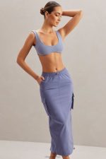 kirra kargo maxi etek Oh Polly kadınlar 8046V774 etekler Donanma - Görsel 5