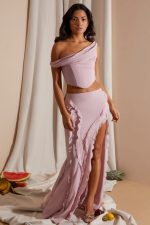 lucia orta bel fırfır detaylı maxi etek Oh Polly kadınlar 8046V753 etekler kızarmak - Görsel 13