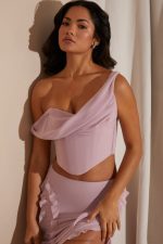 lucia orta bel fırfır detaylı maxi etek Oh Polly kadınlar 8046V753 etekler kızarmak - Görsel 15