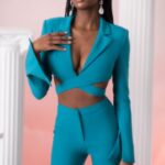 meraki kısa blazer Oh Polly kadınlar 8046V682 Toplamak turkuaz
