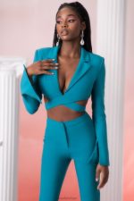 meraki kısa blazer Oh Polly kadınlar 8046V682 Toplamak turkuaz