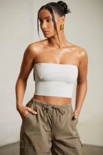 oran üst üste binen bandeau kısa üst Oh Polly kadınlar 8046V618 Toplamak gri - Görsel 5