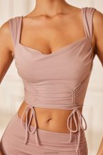 principessa büzgülü kısa üst Oh Polly kadınlar 8046V613 Toplamak leylak rengi - Görsel 8