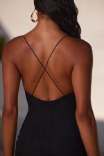 sereia dantelli dekolteli bodycon mini elbise Oh Polly kadınlar 8046V404 elbiseler siyah - Görsel 9